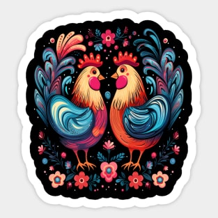 Chicken Couple Valentine Sticker